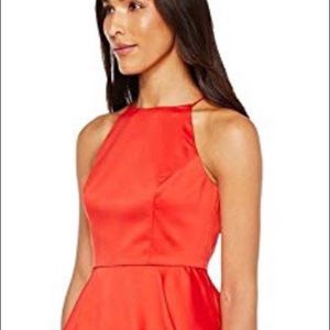 Aidan Mather Satin Tiered Halter Cocktail Dress